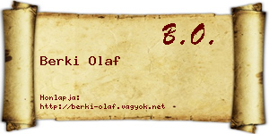 Berki Olaf névjegykártya